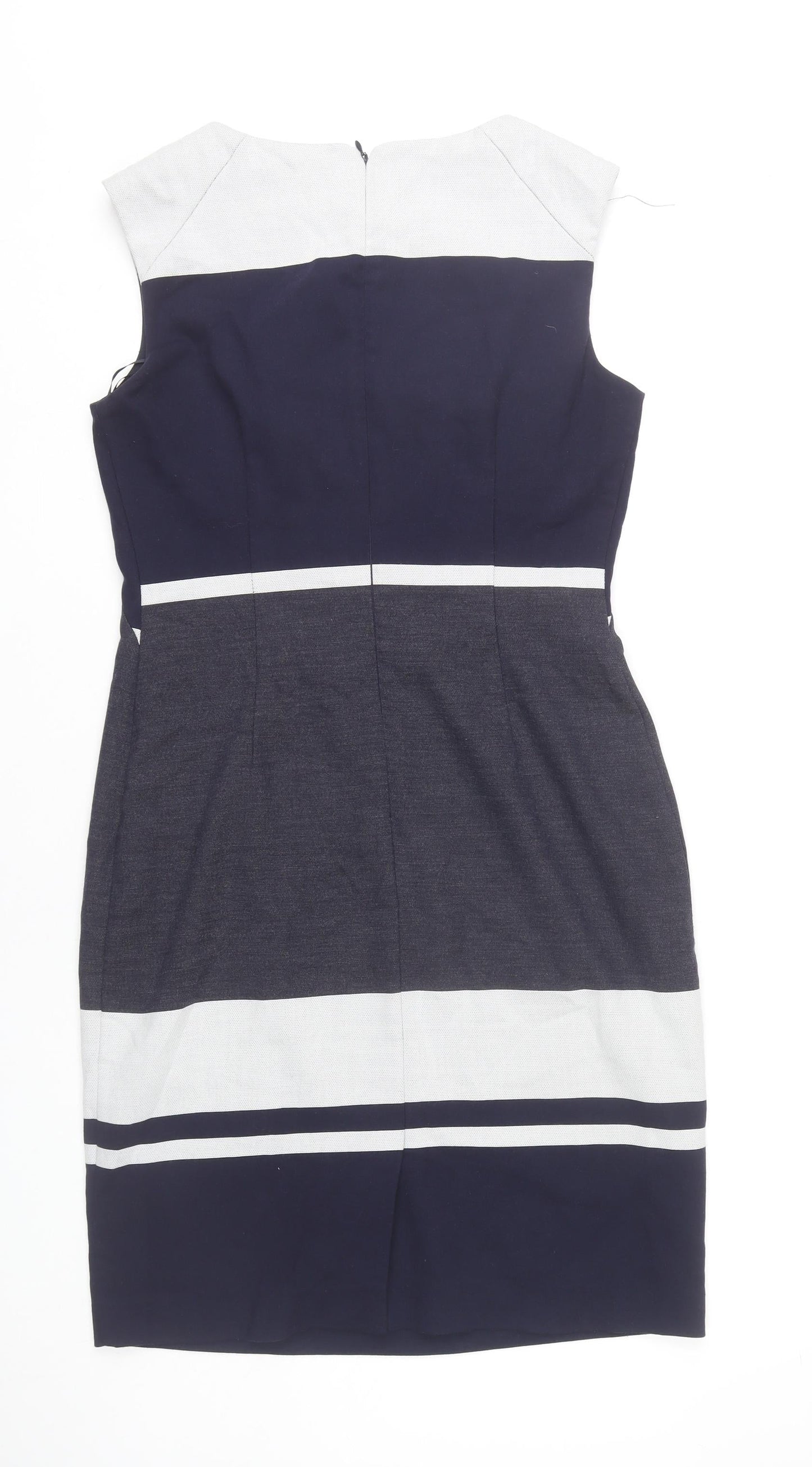 Phase Eight Women’s Blue White Grey Sheath Dress Size 12