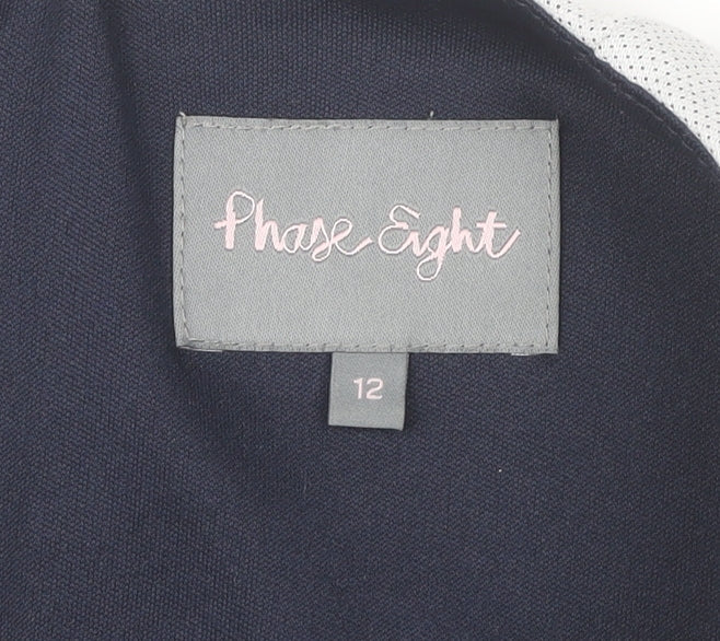 Phase Eight Women’s Blue White Grey Sheath Dress Size 12