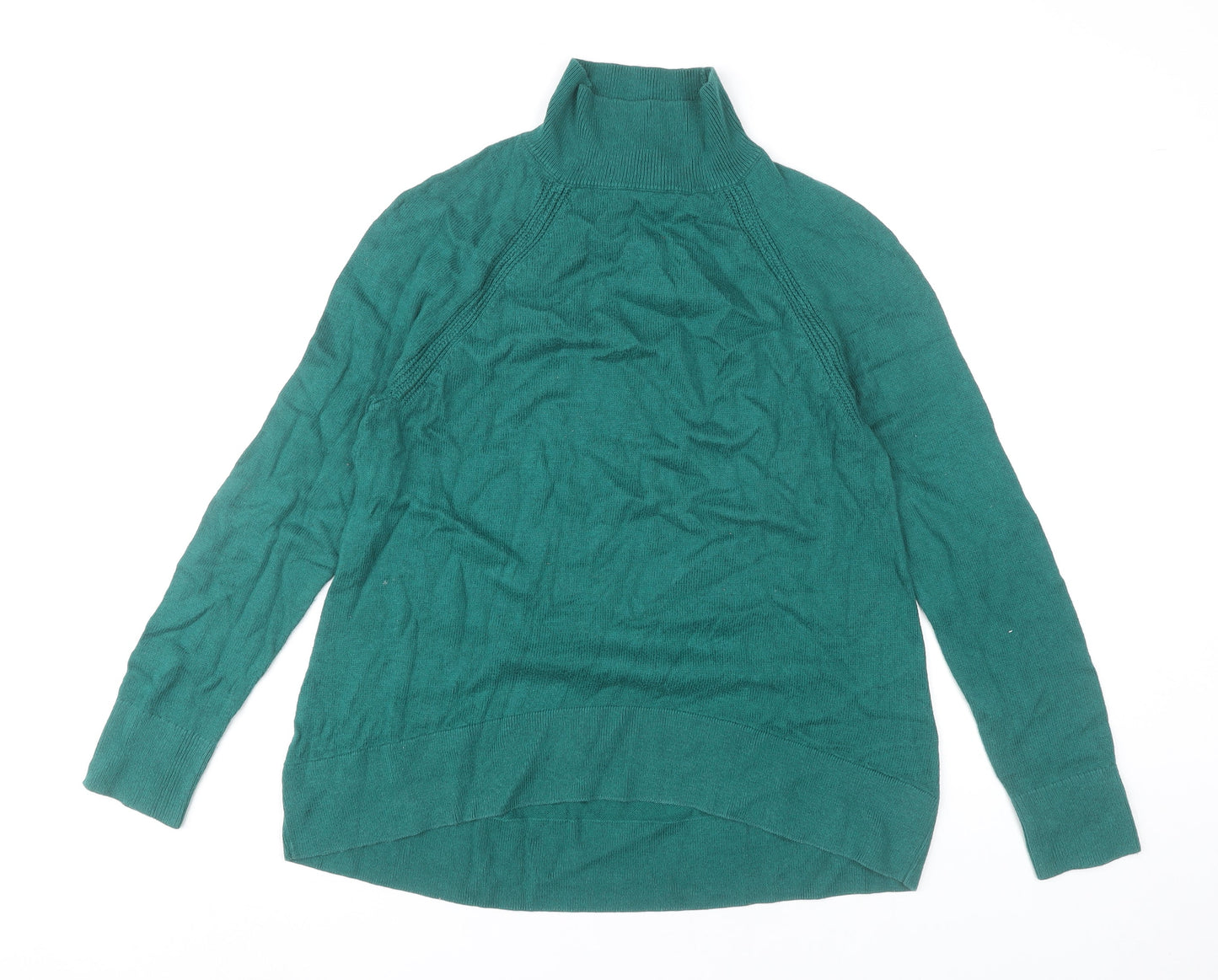 LOFT Women’s Green Mock Neck Pullover Jumper Size M Long Sleeve Knit