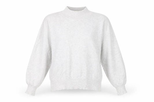 FatFace Womens Grey Mock Neck Jumper Size 12 Wool Blend Pullover
