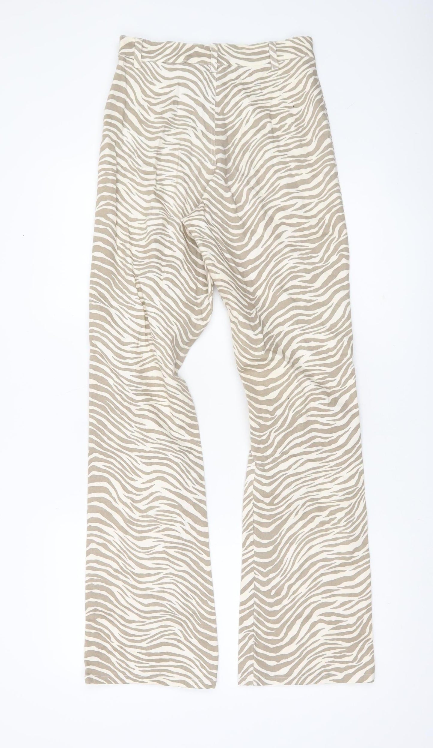 Motel Womens Beige Animal Print XS Flared Trousers
