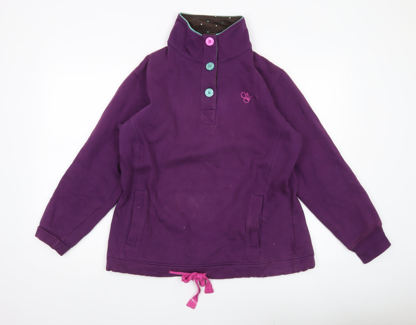Sherwood Forest Womens Purple Henley Sweatshirt Size 18 Cotton Blend