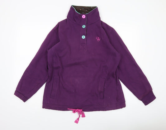 Sherwood Forest Womens Purple Henley Sweatshirt Size 18 Cotton Blend