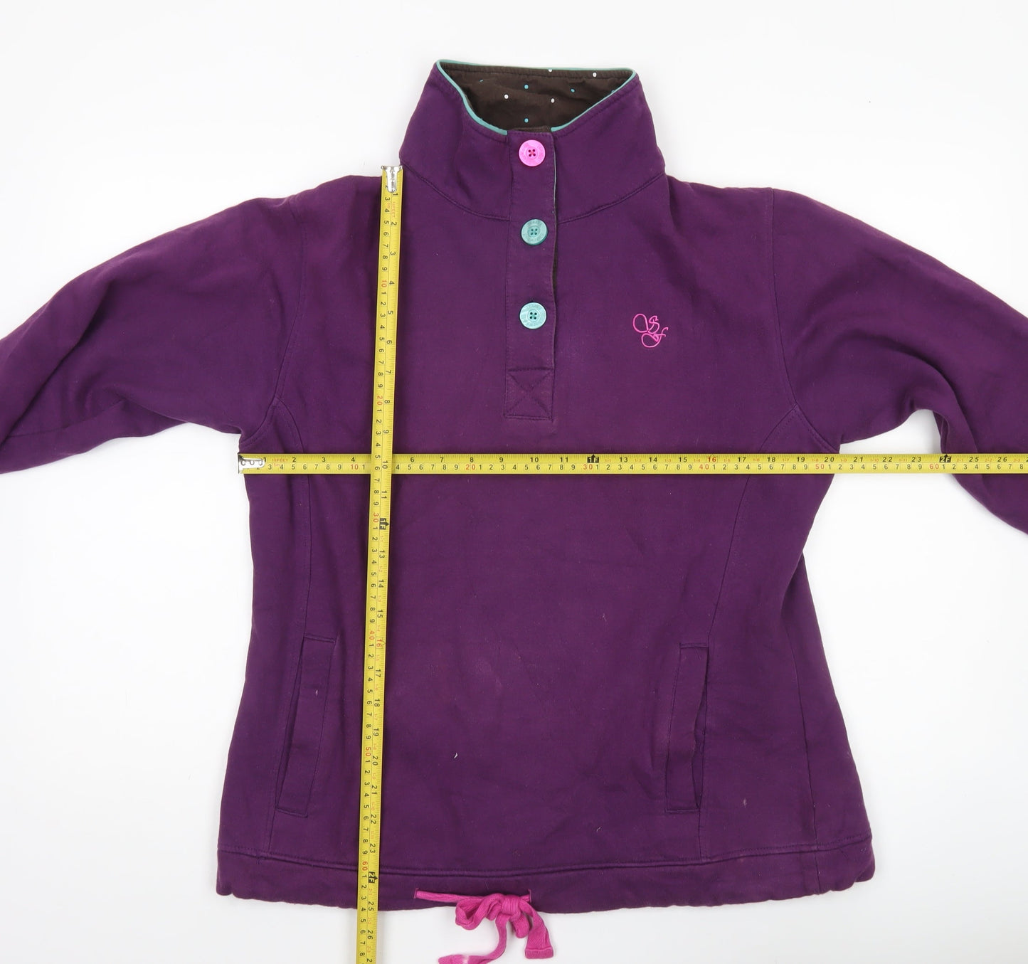 Sherwood Forest Womens Purple Henley Sweatshirt Size 18 Cotton Blend
