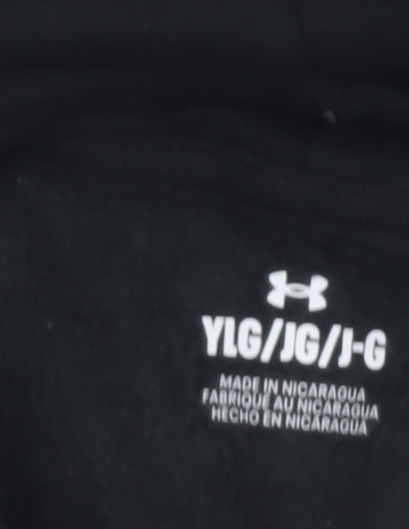 Under Armour Boys Black Full Zip Hoodie Size 13 Years Cotton Blend