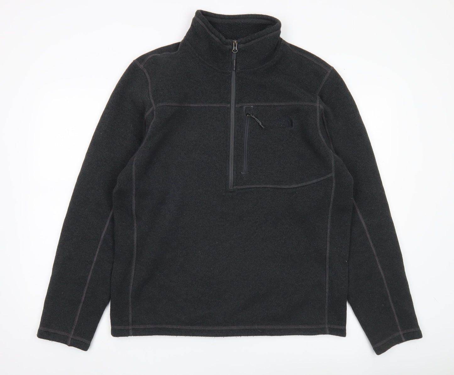 The North Face Men's Black Fleece Sweatshirt L 1/4 Zip Outdoor