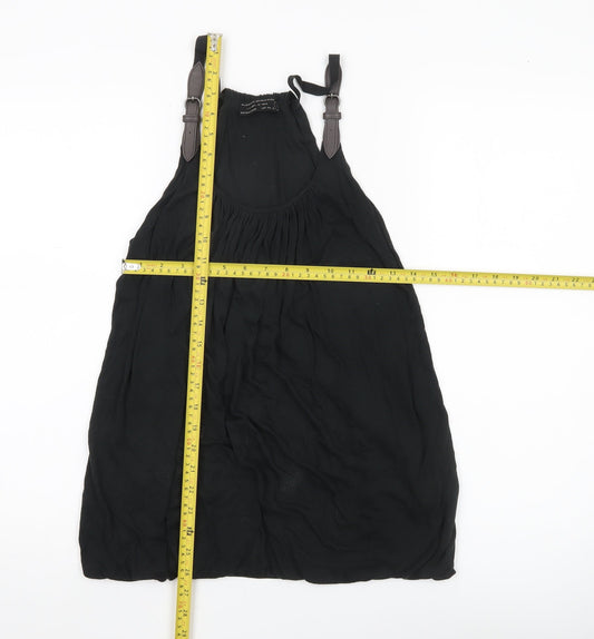 AllSaints Women’s Black Size 10 Camisole Tank Top with Buckle Straps