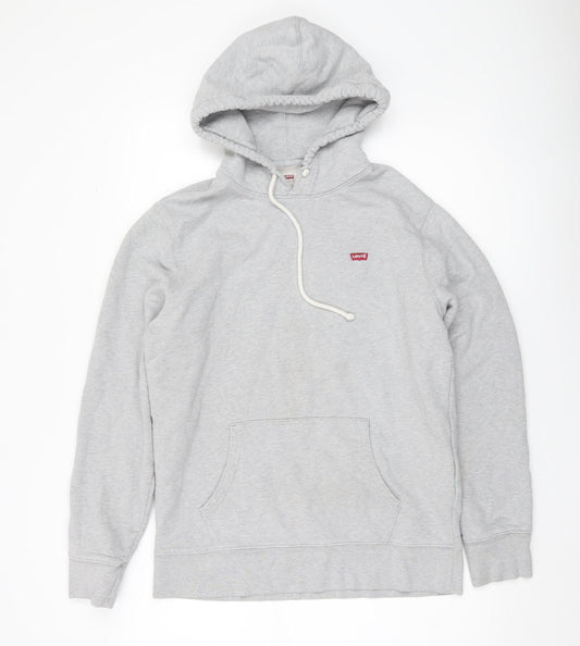 Levi's Mens Grey Pullover Hoodie M Regular Fit Long Sleeve