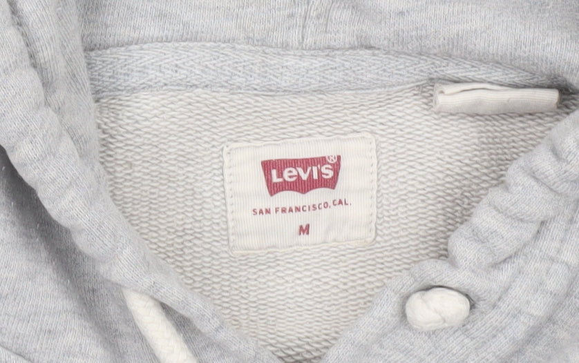 Levi's Mens Grey Pullover Hoodie M Regular Fit Long Sleeve