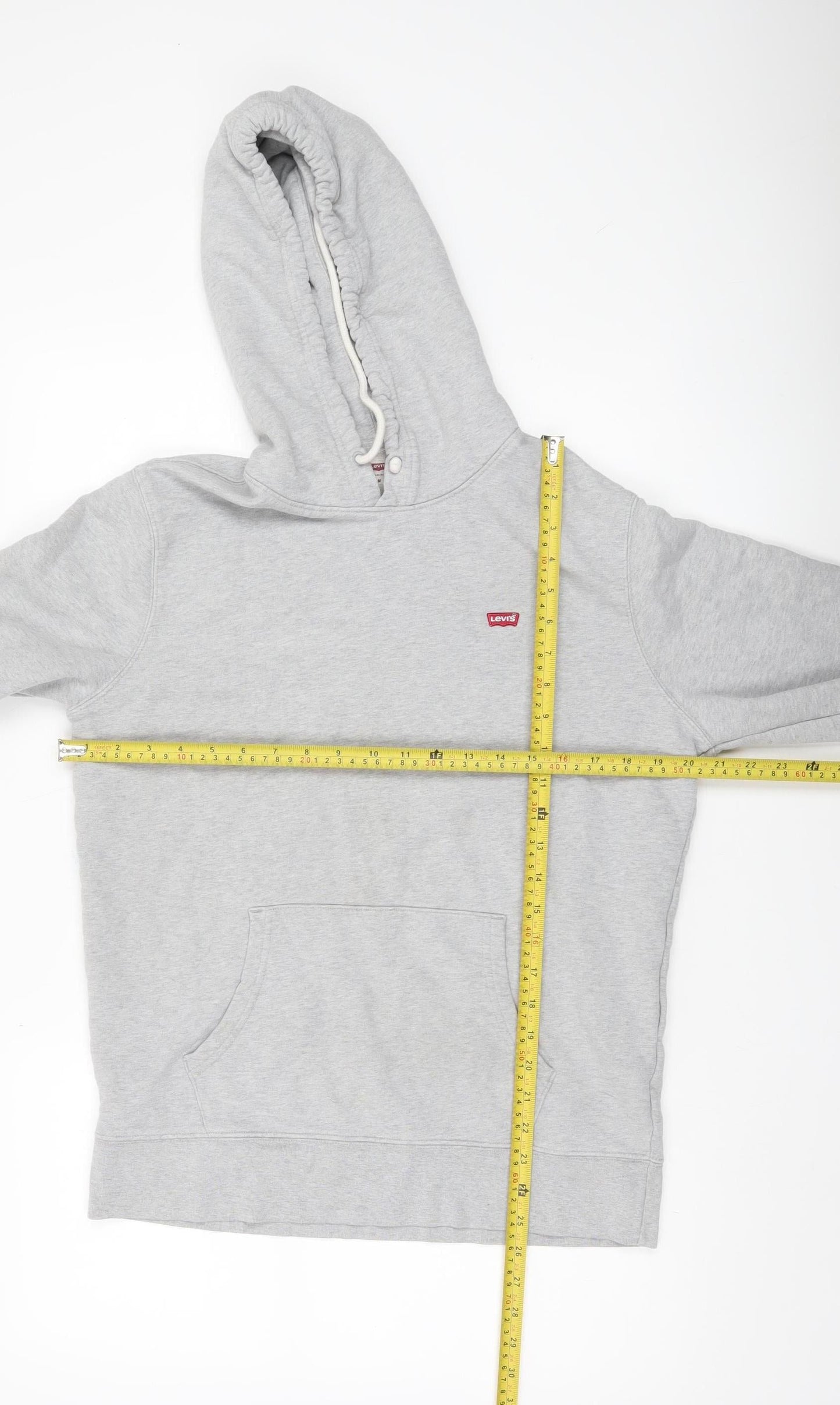 Levi's Mens Grey Pullover Hoodie M Regular Fit Long Sleeve
