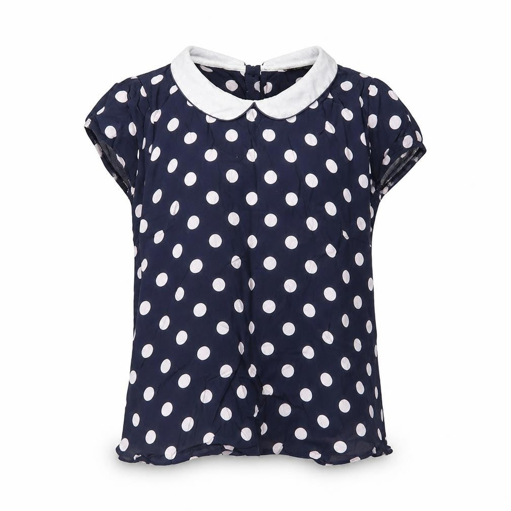 Dorothy Perkins Women’s Blue Polka Dot Collared Blouse Size 8