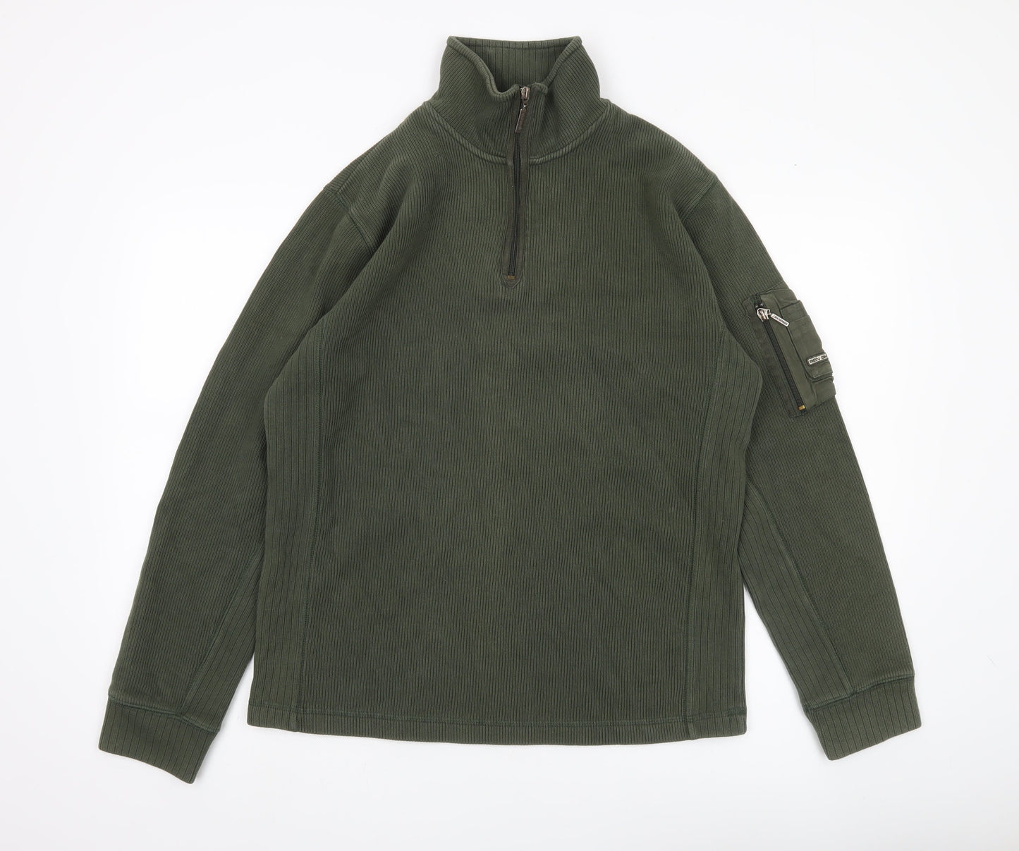 Ben Sherman Men's Green L 1/2 Zip Mock Neck Sweatshirt