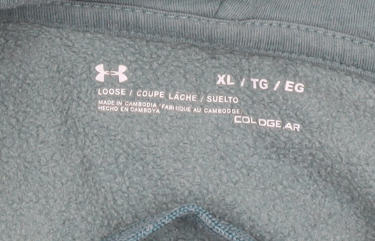 Under Armour Mens Green XL Full Zip Hoodie Lightweight Cotton Blend