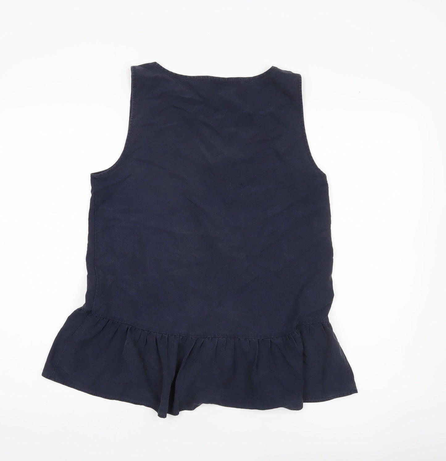 Zara Women Blue Size 8 Scoop Neck Sleeveless Tank Top