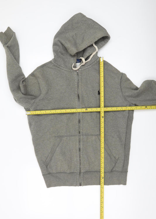 Ralph Lauren Men’s Grey Full Zip Hoodie Size L Cotton Blend
