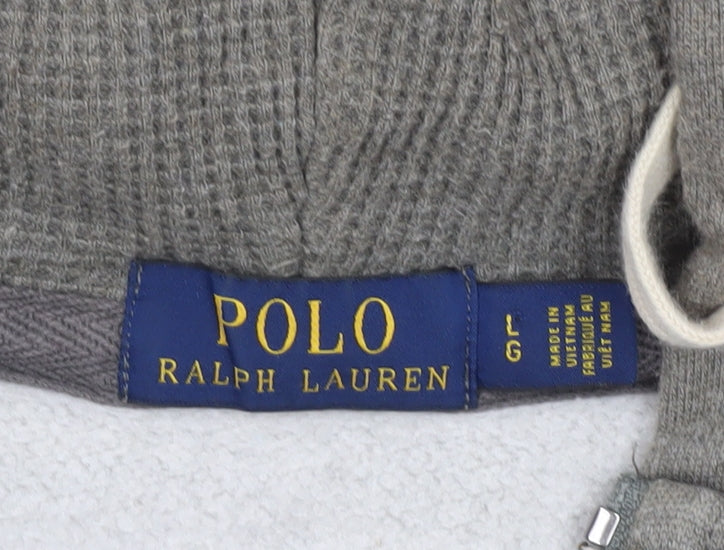 Ralph Lauren Men’s Grey Full Zip Hoodie Size L Cotton Blend