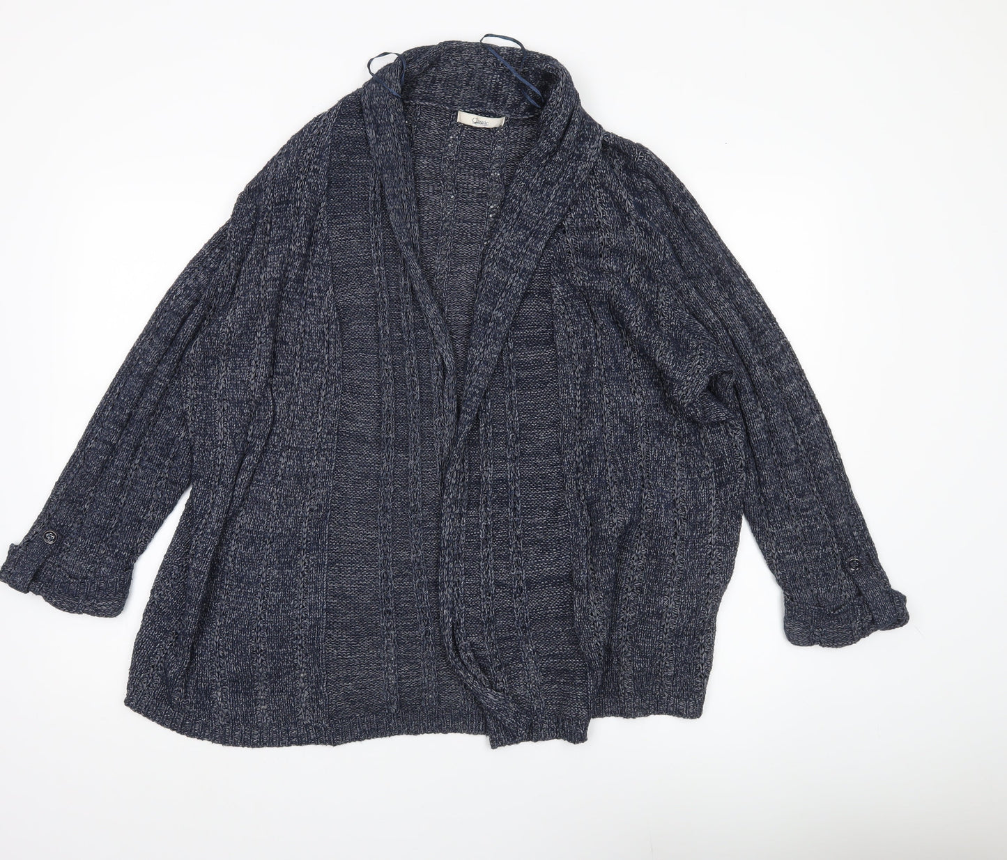 Marks and Spencer Womens Blue Cable Knit Cardigan UK 18 Long Sleeve