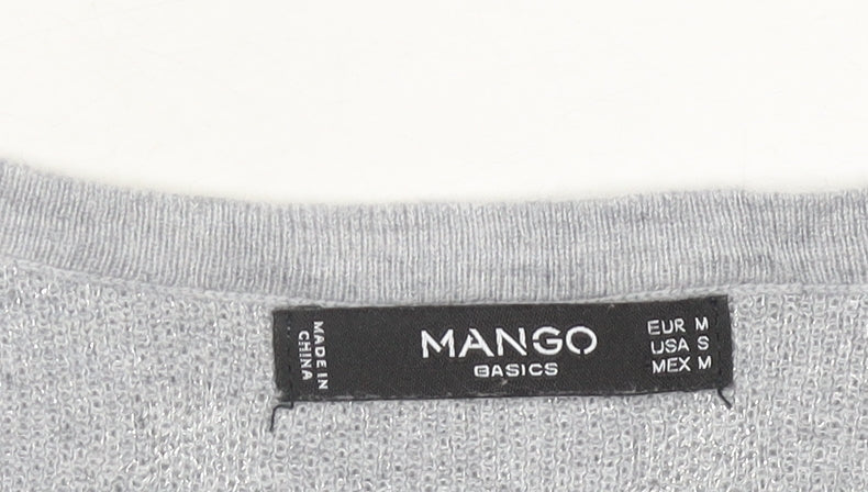Mango Women’s Grey Polka Dot Crew Neck Jumper Size 12