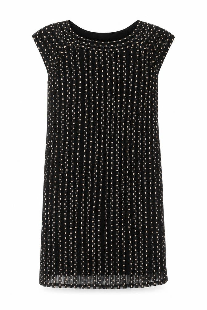 Country Casuals Womens Black Polka Dot Shift Dress Size 14 Knee Length