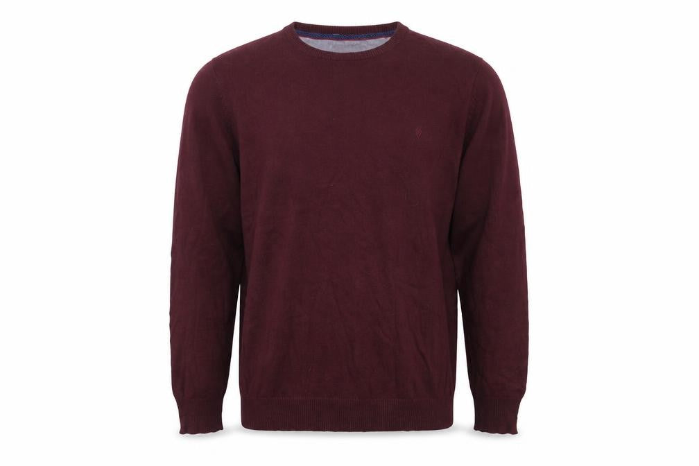 Benetti Mens Red XL Cotton Crew Neck Pullover Jumper