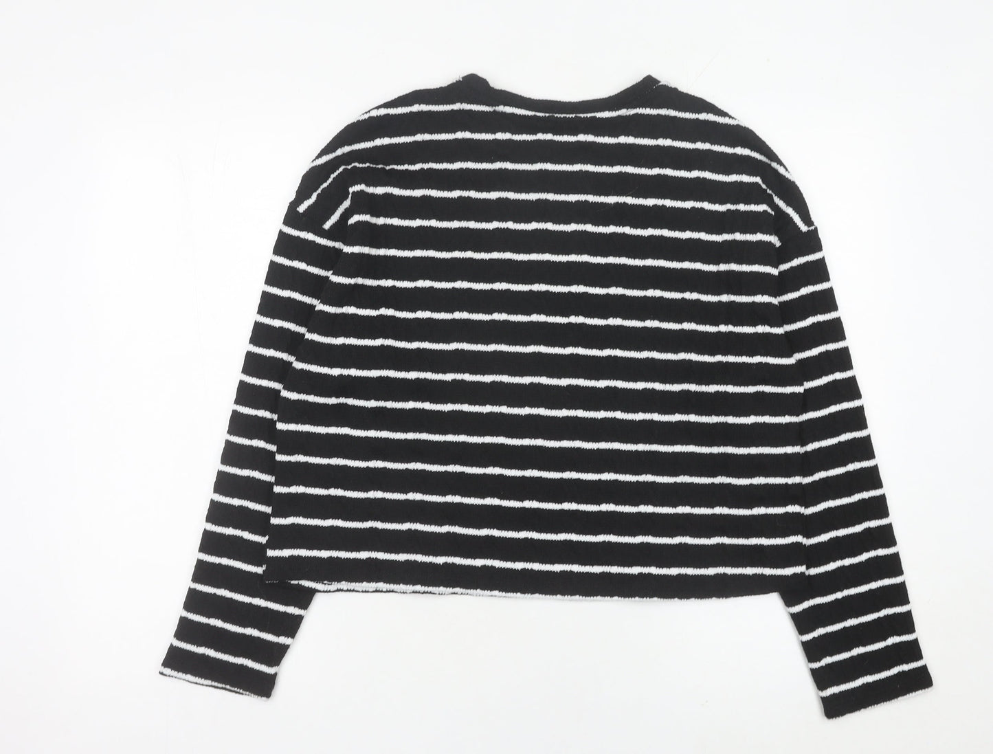 New Look Womens Black White Striped Knit Pullover Jumper M