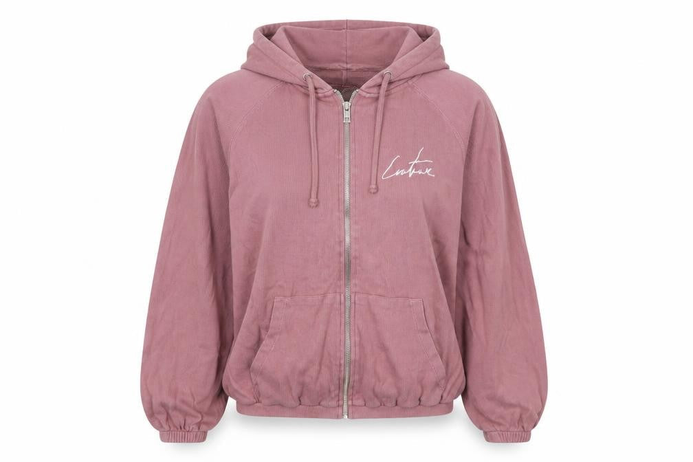 The Couture Club Womens Pink Full Zip Hoodie Size 8 Regular Fit