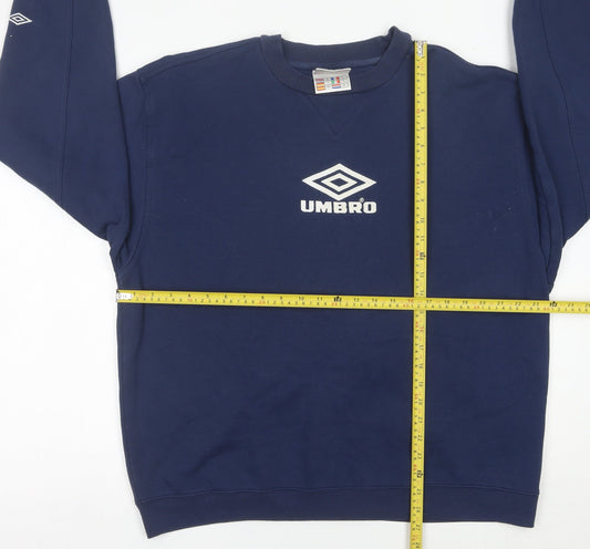 Umbro Men’s Blue XL Pullover Sweatshirt Crew Neck Logo Sportswear