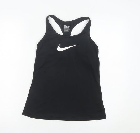 Nike Womens Black Dri-FIT Slim Fit Tank Top M Racerback Activewear