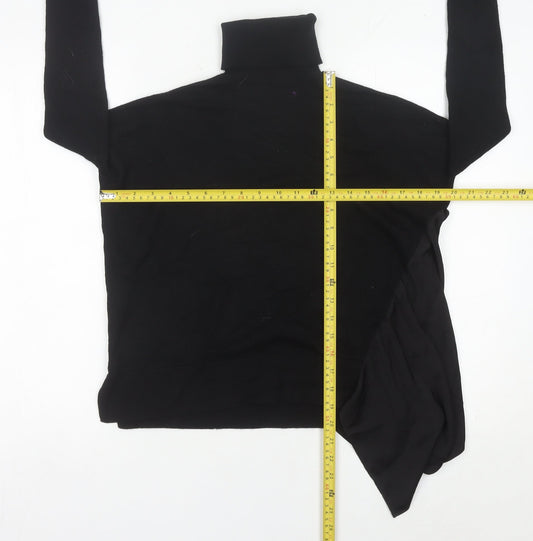 AllSaints Womens Black Merino Wool Roll Neck Jumper Size S