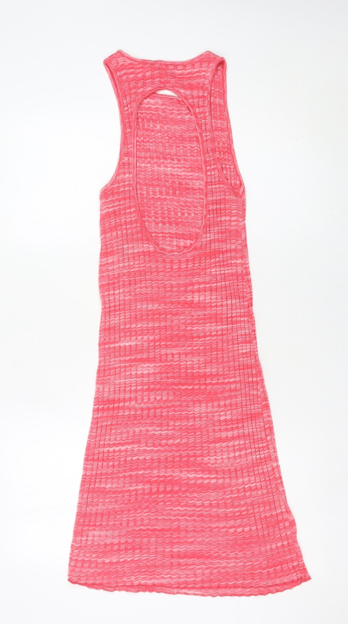 Zara Women’s Pink Sleeveless Tank Dress Size 8 Scoop Neck Stretch