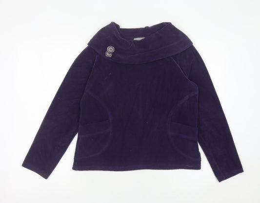 Marks and Spencer Women’s Purple Velour Cowl Neck Sweatshirt M