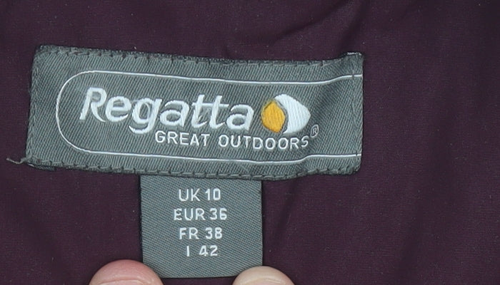 Regatta Women's Purple Parka Jacket UK 10 Hooded Waterproof Coat