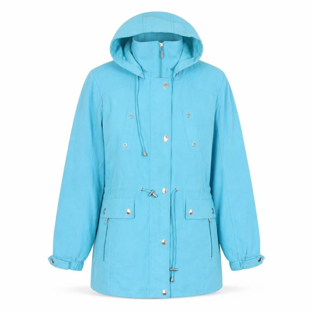 JBC Collection Womens Blue Size 12 Hooded Parka Jacket Casual
