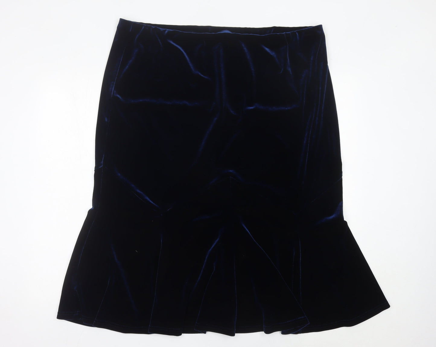 Bm Women Blue Velvet Trumpet Skirt Size 22 Stretch Elegant