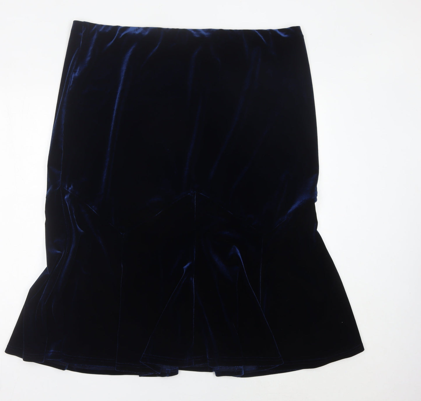 Bm Women Blue Velvet Trumpet Skirt Size 22 Stretch Elegant