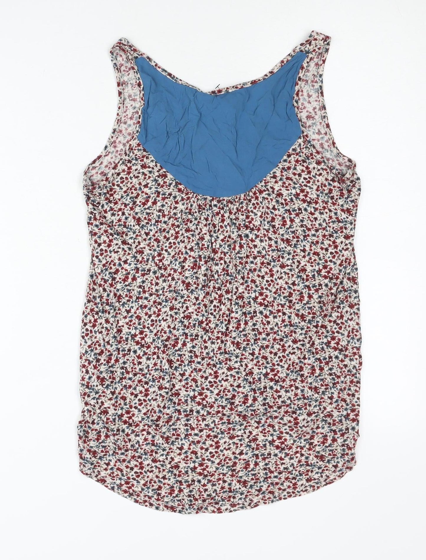 Warehouse Womens Multicoloured Floral Tank Top UK 8 Viscose Scoop Neck