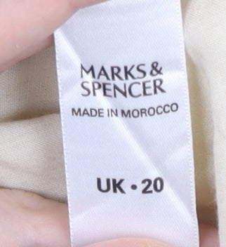 Marks and Spencer Women’s Beige Button-Up Shirt UK 20 Long Sleeve