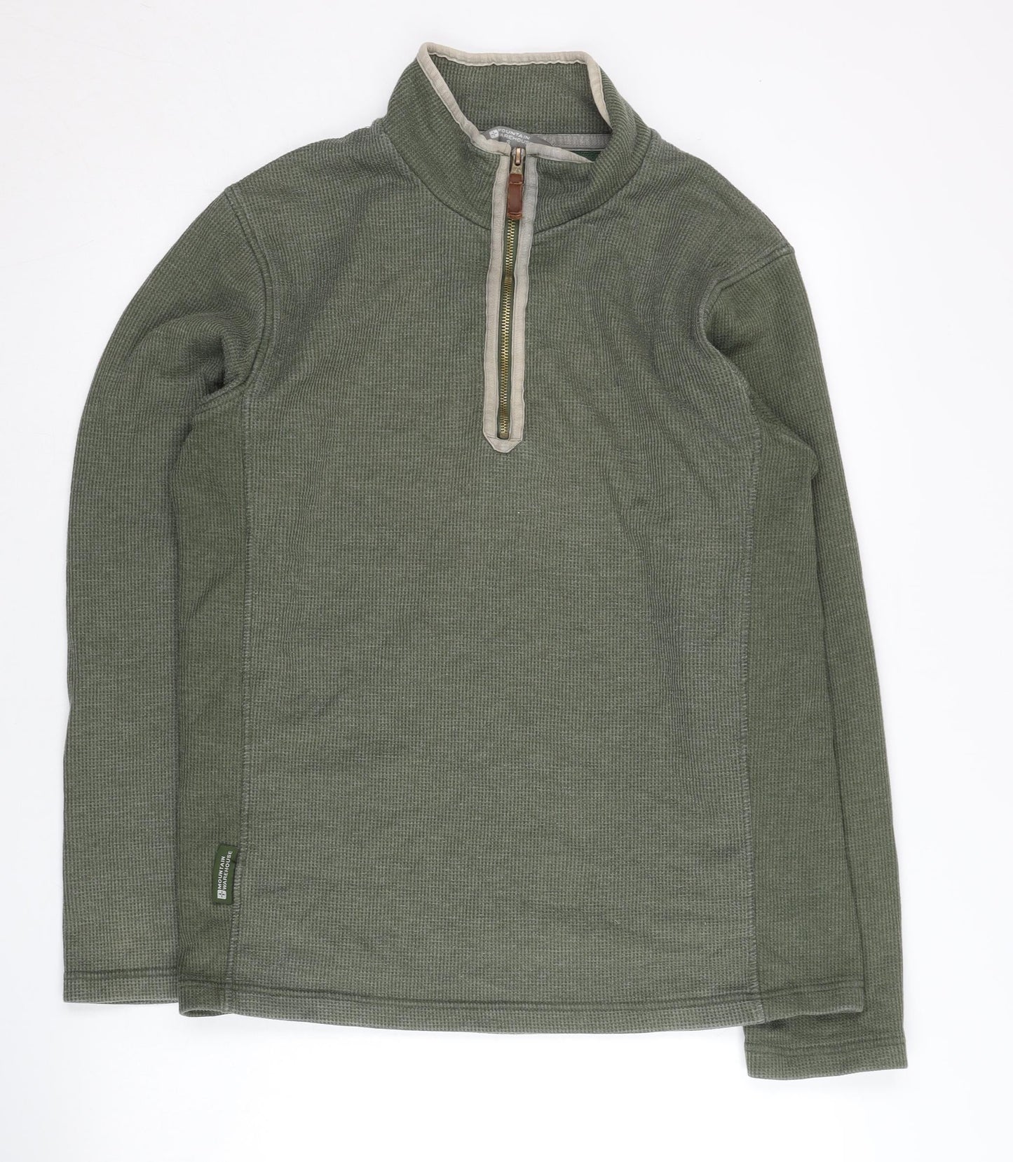 Mountain Warehouse Men’s Green S Windproof 1/4 Zip Sweatshirt