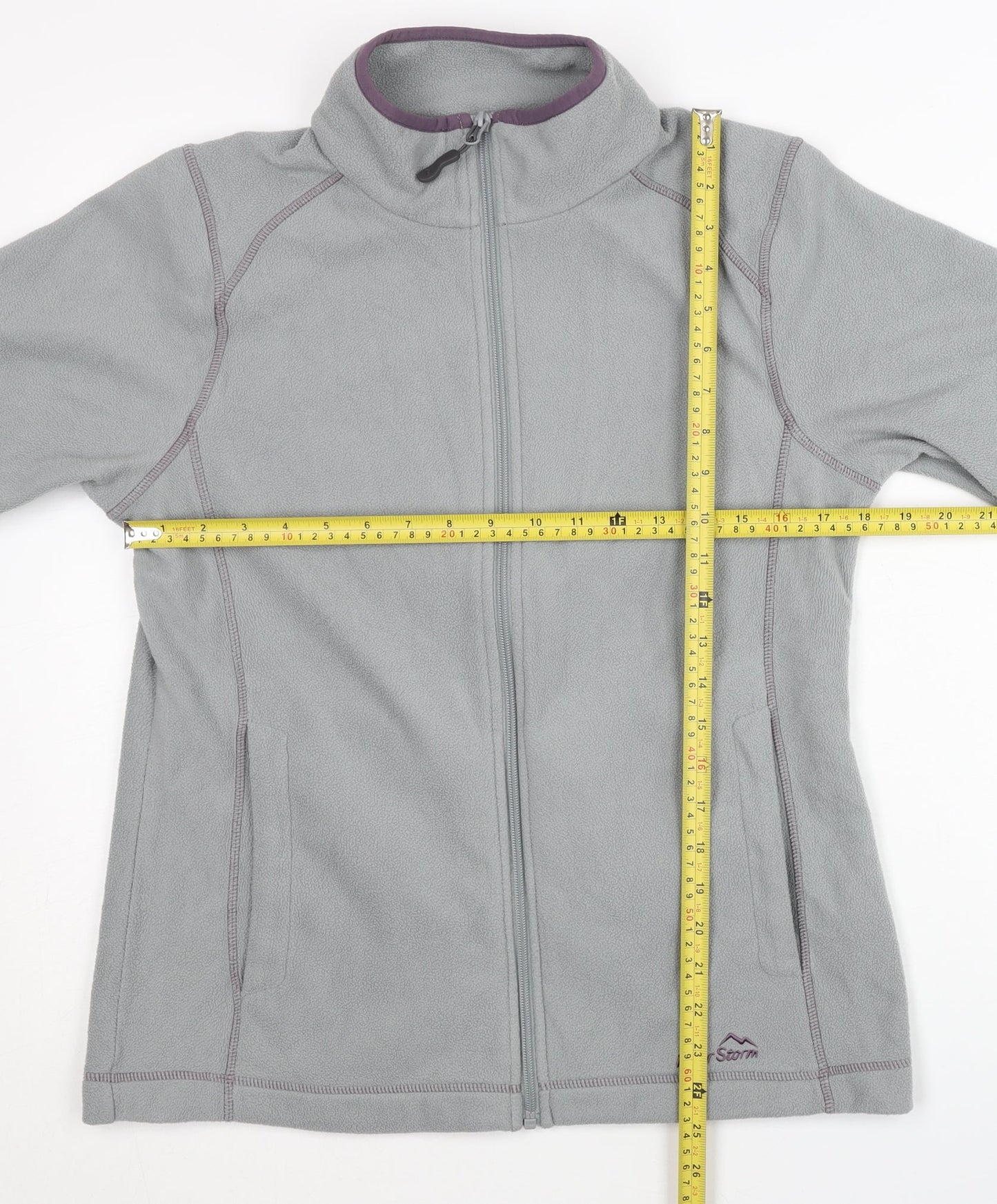 Peter Storm Womens Grey Fleece Jacket Size 12 Full Zip Outdoor