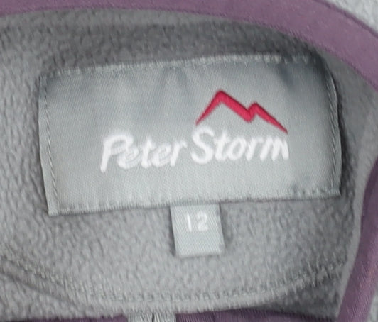 Peter Storm Womens Grey Fleece Jacket Size 12 Full Zip Outdoor