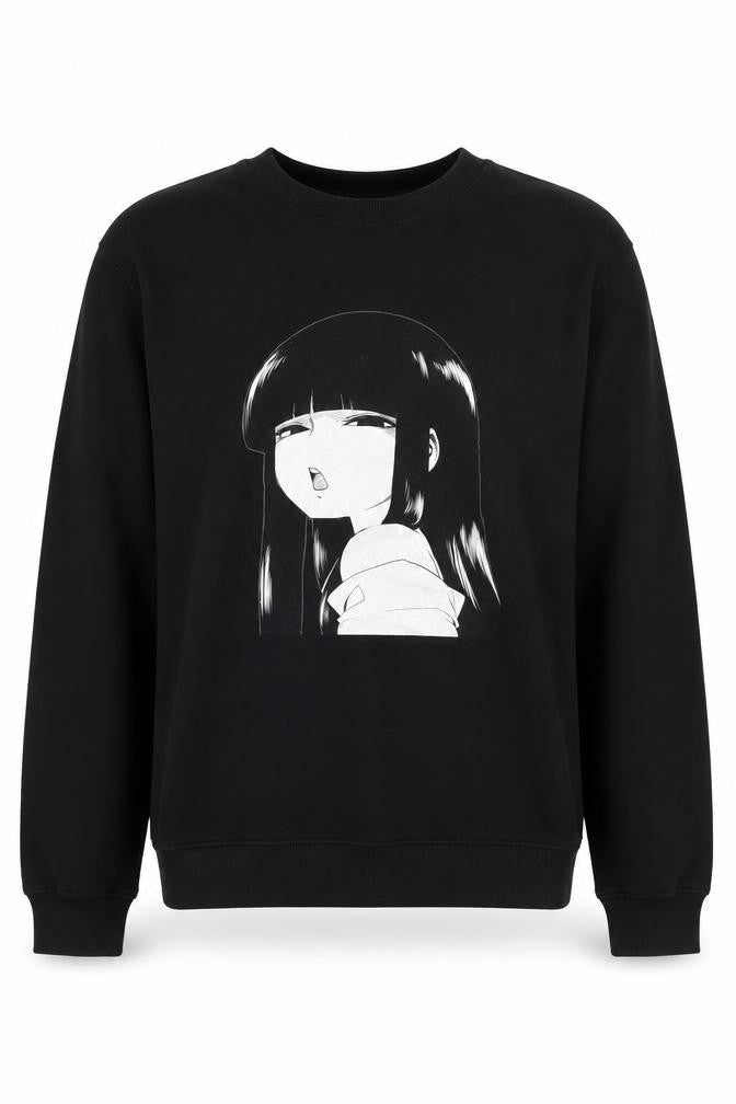 Delta Fleece Mens Black Anime Graphic Pullover Sweatshirt Size M