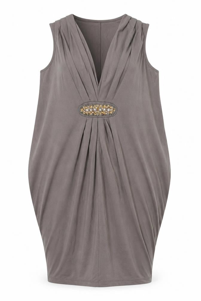 Marks and Spencer Women’s Grey Sheath Beaded Cocktail Dress Size 10