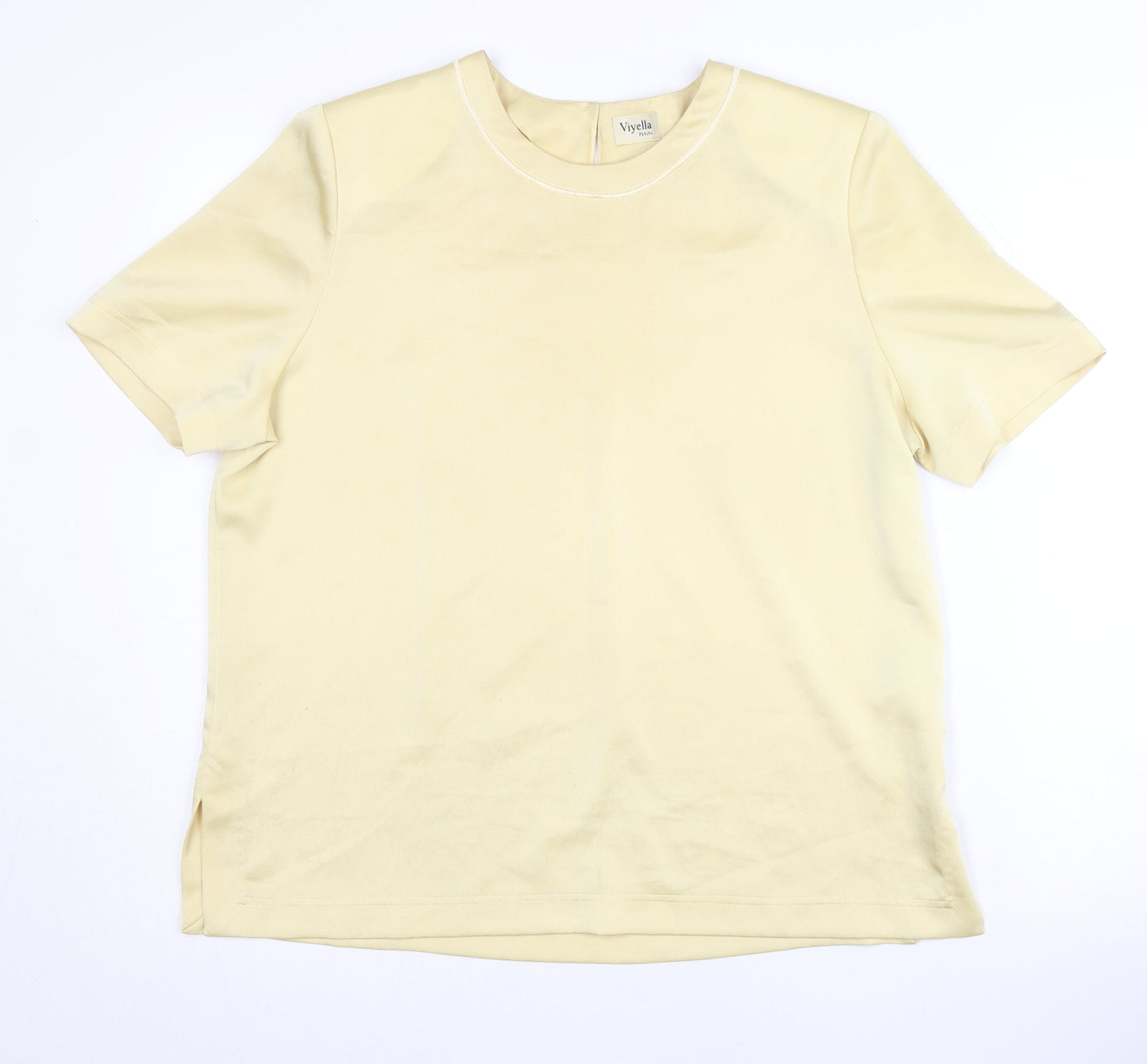 Viyella Petite Women’s Beige Size 12 Short Sleeve Polyester Top