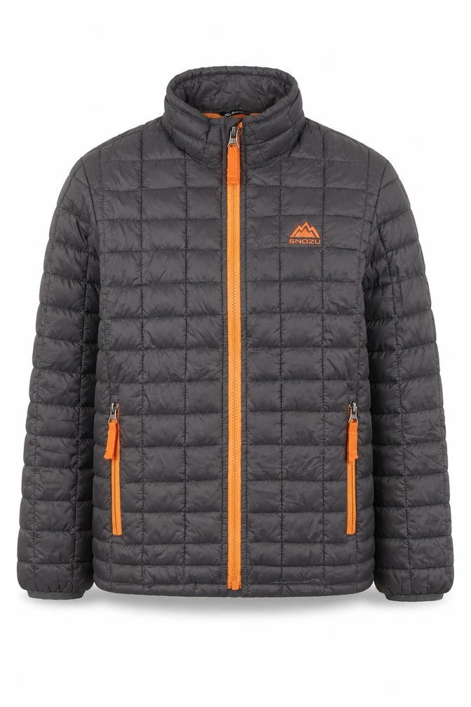 Snozu Boys Grey Quilted Puffer Jacket XS Lightweight Winter Coat