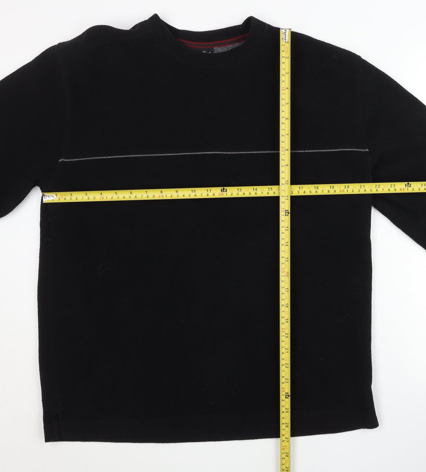 BHS Men’s Black Fleece Pullover Sweatshirt Medium Regular Fit