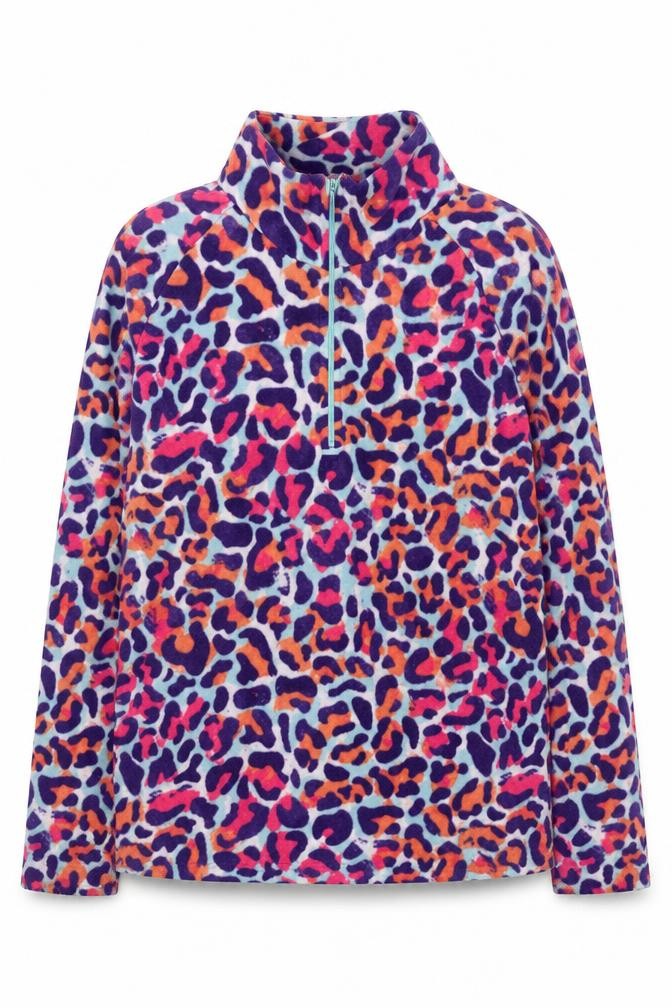 Front view of Mountain Warehouse girls’ multicoloured fleece sweatshirt 11-12y 1/4 zip