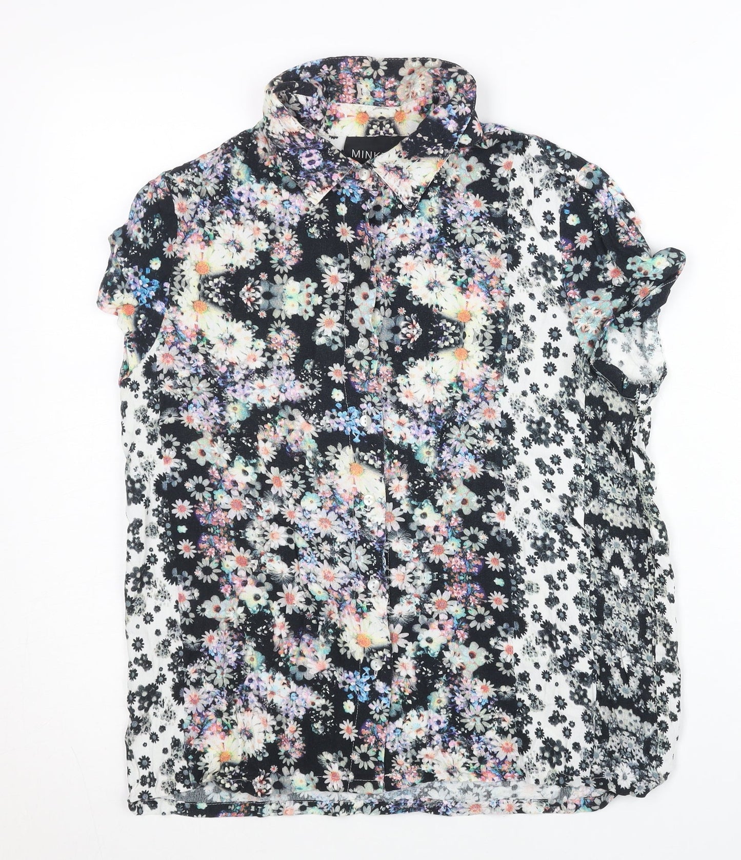 MINKPINK Womens Multicoloured Floral Button-Up Shirt S