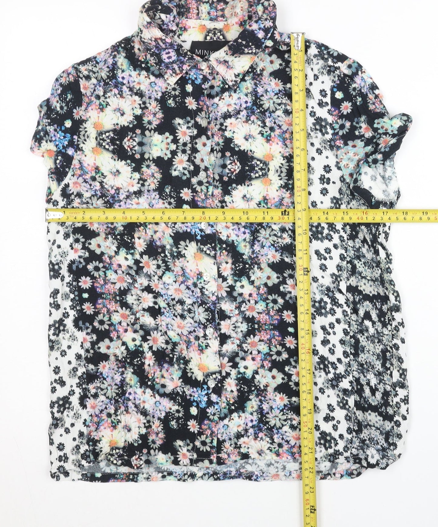 MINKPINK Womens Multicoloured Floral Button-Up Shirt S