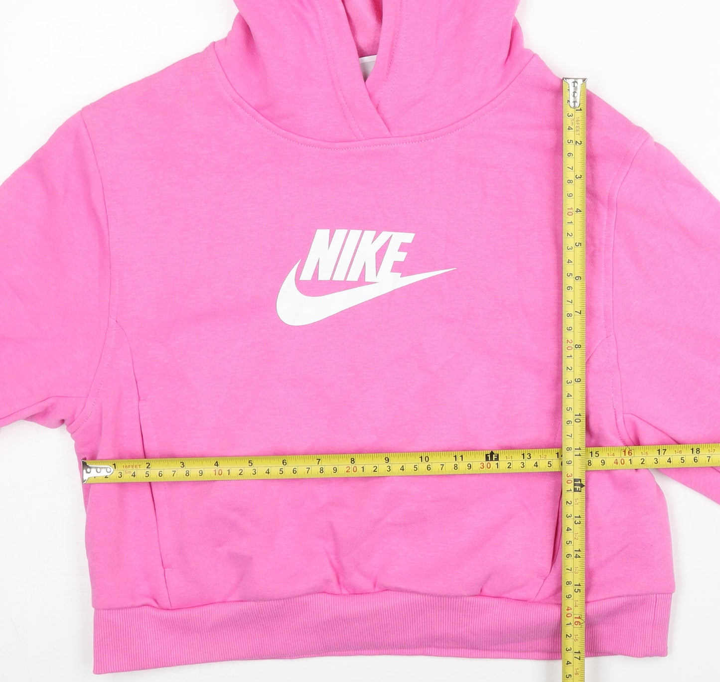 Nike Girls Pink Pullover Hoodie XL 14-15 Years Logo Hooded Sweatshirt
