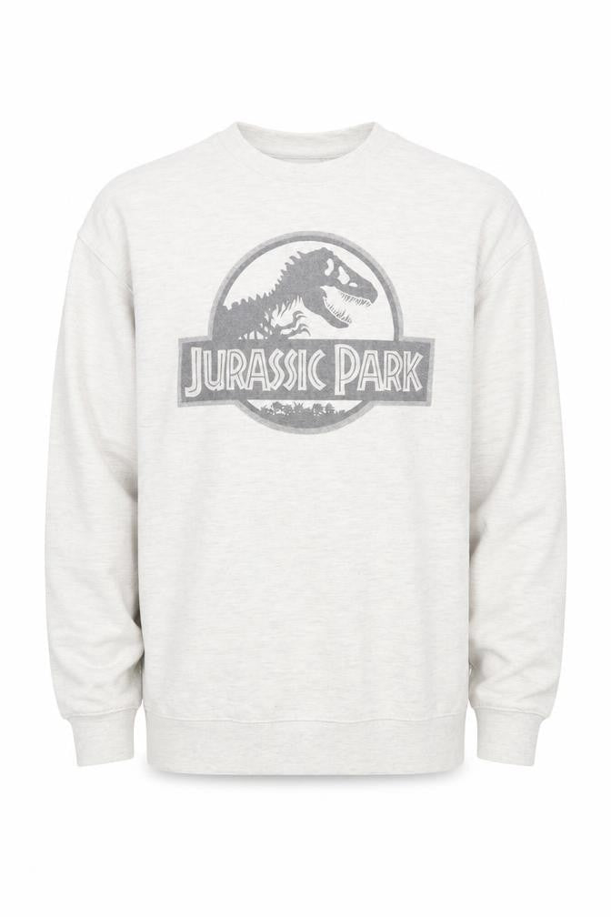 Gone Retro Men's Grey Jurassic Park Sweatshirt S Pullover Crew Neck